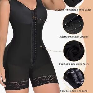 Women's Black Adjustable Bodysuit faja